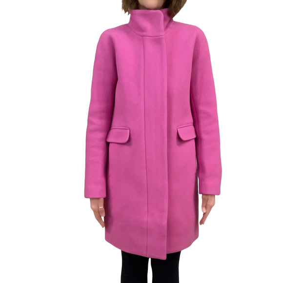 J.Crew TALL Cocoon Coat in Italian Stadium Cloth Sz 2T New $375 Dahlia Pink Wool - Picture 3 of 10